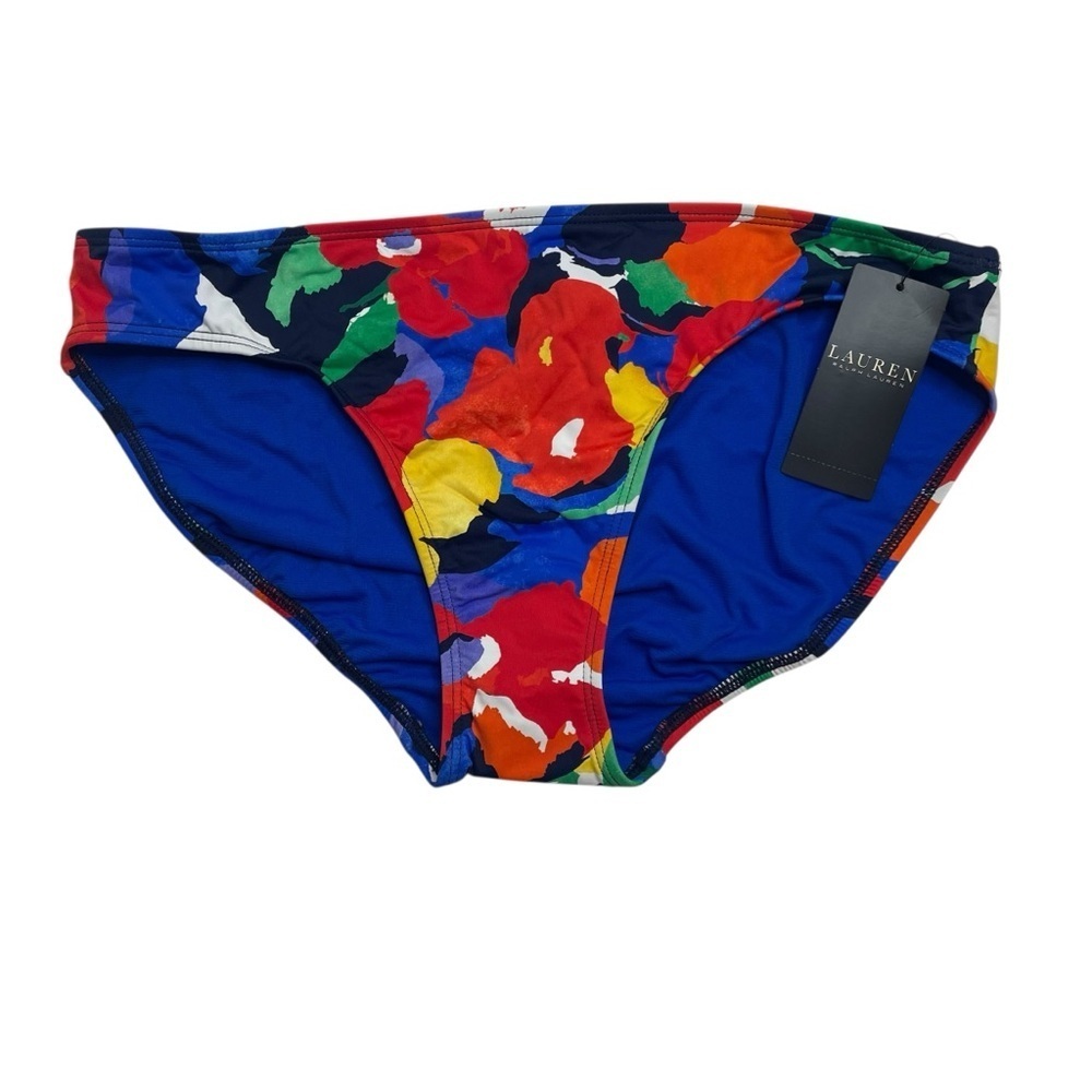 Lauren Ralph Lauren Printed Hipster Bikini Bottoms Bold Abstract Floral 10 New